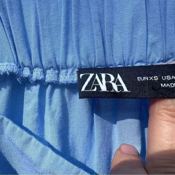 Zara maxi dress - light blue-navy color block bohemian hippie summer fall spring - Picture 6 of 11